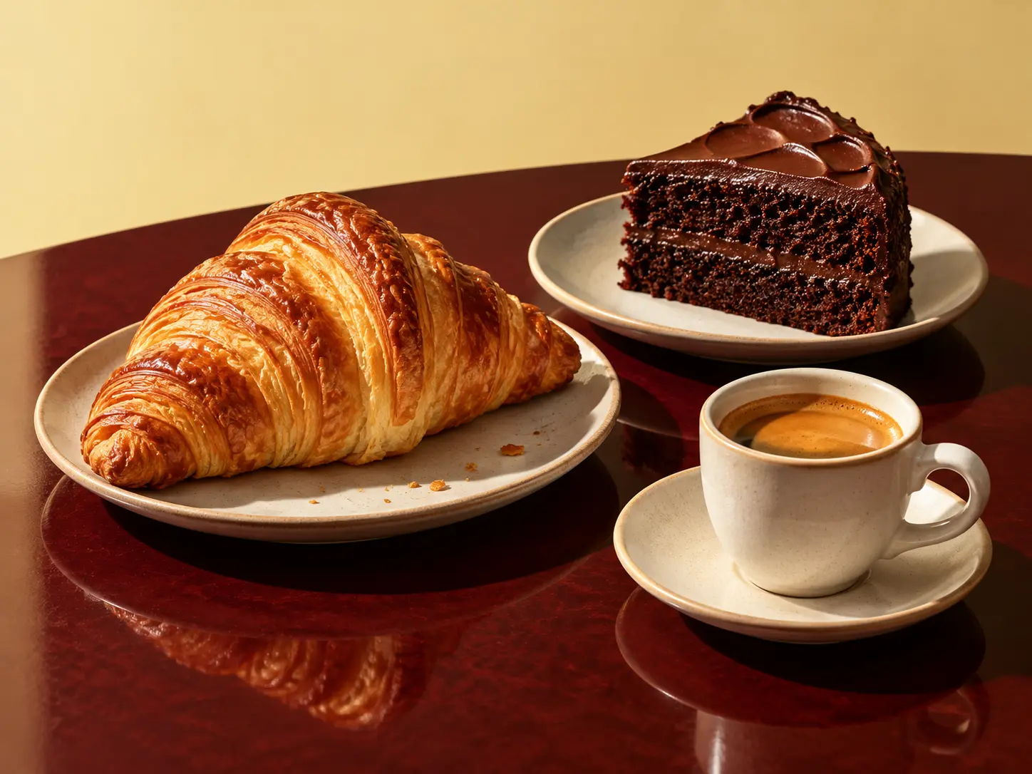 Illustrative photograph of coffee and pastries